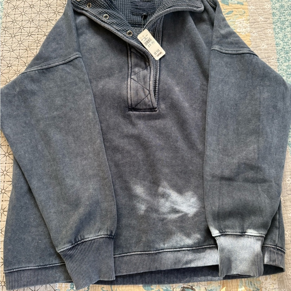 Aerie Gray Cowl Neck Sweater with Cozy Texture